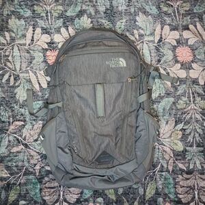 North Face Surge  Flex Vent Backpack Gray Water Repellant Outdoor Hiking